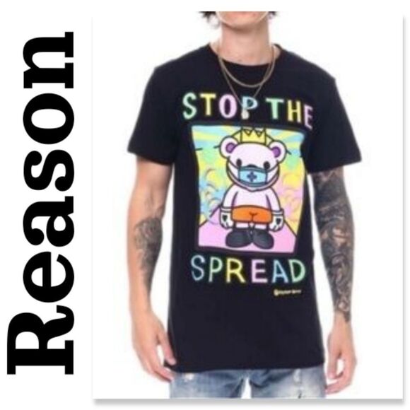 NWT Reason Brand Stop The Spread Shirt - Picture 1 of 7